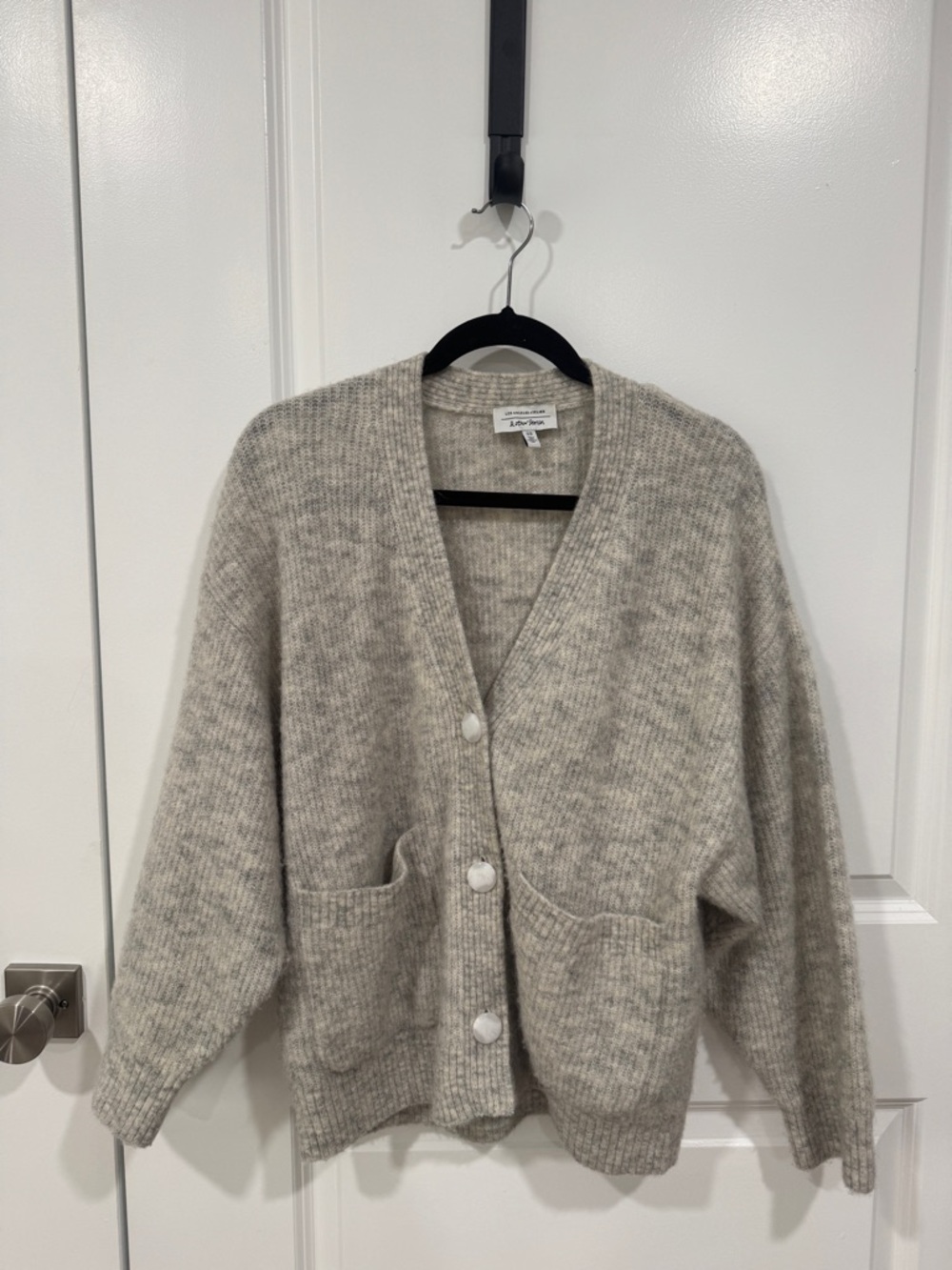 & Other Stories Heather Gray Button-Front Wool-Blend Cardigan